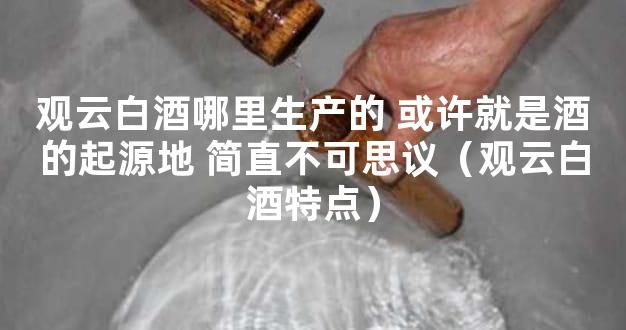 观云白酒哪里生产的 或许就是酒的起源地 简直不可思议（观云白酒特点）